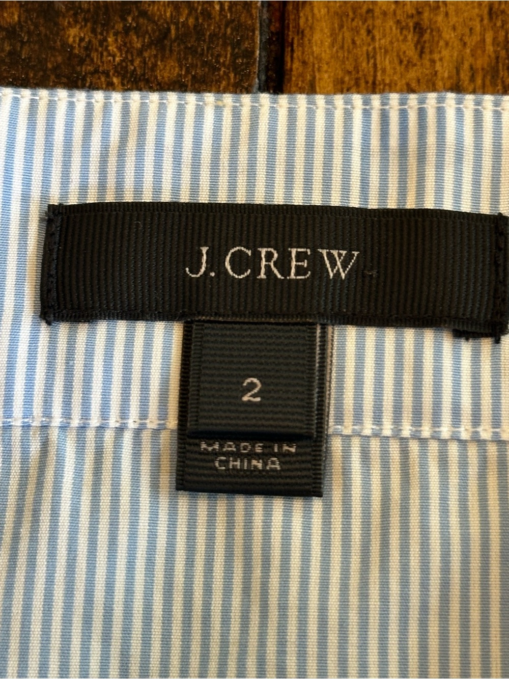 J. Crew | Blue & White Striped Pintuck Button Front Tank Top Square Neck, Size 2 - Picture 3 of 6